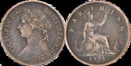 Grande-Bretagne - 1875 - 1 Farthing - Reine Victoria - Belle Qualité - B092 - B. 1 Farthing