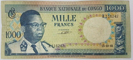 Congo Democratic Republic Zaire 1000 Francs 1961 P-8 VF - République Démocratique Du Congo & Zaïre