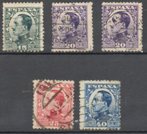 ESPAGNE ESPAÑA SPAIN Alphonse XIII OBLITÉRÉS, 5 Timbres ED 493-494-495-497 YT 406-407-408-410 - Used Stamps