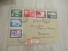 Allemagne Deutsche Reich Série 6 TP Sur Lettre Recommandé Stuttgart 10 1942 - Covers & Documents