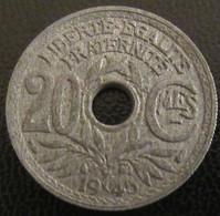 France - Monnaie 20 Centimes Lindauer 1945 En Zinc - E. 20 Centesimi