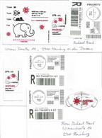 1949a: Corona- Briefmarken 2020/21 Babyelefant & Maske Portogerechte Burgenland- Verwendungen 7132 Frauenkirchen - Lettres & Documents