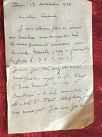 -Manuscrit Lettre  -☛Paris 13 Nov 1950-☛ Ma Chère Cousine --Lire..... - Manuscripts