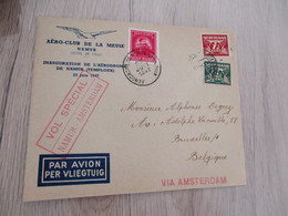 Belgie Belgique Aviation Affranchissement Pays Bas Vols Spécial Namur Amsterdam 1947 3 TP - Cartas & Documentos