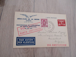 Belgie Belgique Aviation Affranchissement Pays Bas Vols Spécial Namur Amsterdam 1947 2 TP - Storia Postale