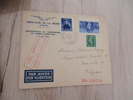 Belgie Belgique Aviation Affranchissement Grande Bretagne Vols Spécial Namur Londres 1947 3 TP - Covers & Documents