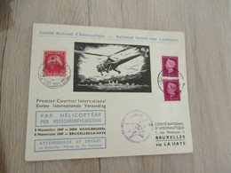 Belgie Belgique Aviation Affranchissement Pays Bas Vols Spécial Par Hélicoptère 1947 3 TP - Storia Postale