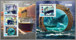 CENTRAL AFRICAN 2021 MNH Titanic M/S+S/S - OFFICIAL ISSUE - DHQ2151 - Barcos