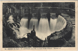 64  Arudy  -   Barrage Aval -   Laprade Et Ses Fils , Le Cau Vallee D'ossau Et Publicite  Scelles Metalliques Au Verso - Arudy