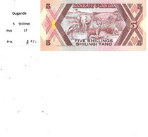 OUGANDA BILLET 5 SHILLINGS PICK 27 - Uganda