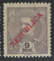 Portuguese India 1914 D. Carlos I Republica (local) Condition MH Gum Mundifil #276 - Portugiesisch-Indien