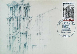 ►  UNESCO à Paris  1982 Bellle Carte Maximum  SAO MIGUEL - Brésil - Maximumkaarten