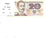 POLOGNE BILLET 20 ZLOTYCH PICK 149 - Pologne