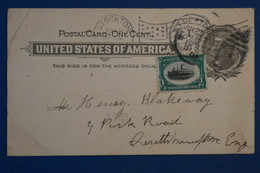 AK3 ETATS UNIS BELLE CARTE  1901 STOCKTOWN POUR ENGLAND + +AFFRANCH. INTERESSANT - Storia Postale