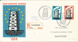 Netherlands Registered FDC 15-9-1956 EUROPA CEPT Complete With Cachet And Address - 1956