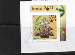 Frankreich 437 - Fragment Mit Weihnachtsmarke (Eckrand) 2021  O - Used Stamps