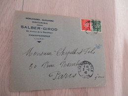 Lettre à En Tête Pub Salber Girod Champagnole Jura  Horlogerie Bijouterie - Straßenhandel Und Kleingewerbe