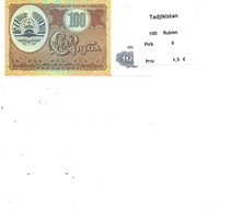 TADJIKISTAN BILLET 100 RUBLES PICK 6 - Tadzjikistan