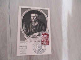 Carte Maximum France François Rabelais Médecine 08/10/1950 - 1950-1959