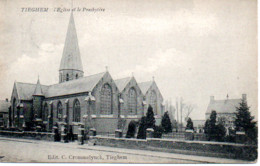 Delcampe - TIEGHEM   L'EGLISE ET LE PRESBYTERE - Anzegem