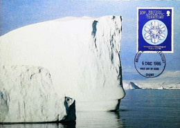 ►    BAT British Antarctic Territory Signy 1986 Antarctic Antarctica Polar Glacial Glacier Geology UK GB Maxi Maximum Ca - Maximumkaarten