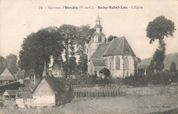 62 Huby Saint Leu L' église Cpa Cachet 1938 Convoyeur Ambulant Arras à Etaples - Otros Municipios