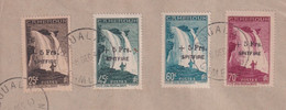 CAMEROUN - 1940 - SERIE FRANCE LIBRE "SPITFIRE" YVERT 236/239 OBLITEREE Sur ENVELOPPE - COTE = 580 EUR. - Lettres & Documents