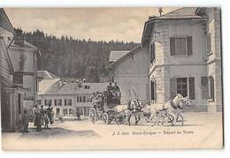 CPA Suisse Saint St Cergues Depart De La Poste - Saint-Cergue