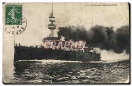 CPA Le Croiseur Cuirasse Conde Bateau De Guerre - Warships