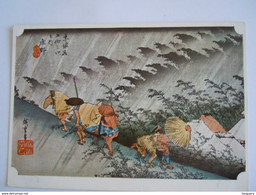 Japan Ukiyoe Woodblock Print Farbholzschnitt Ando Hiroshige Wolkenbruch In Shono Rain Pluie Edit Siebenberg - Paintings