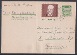 1968 Postkarte Mit  Mi Nr: 554  Winston Churchill Marke Aus Block 4 Stempel Kleinglattbach - Postkarten - Gebraucht