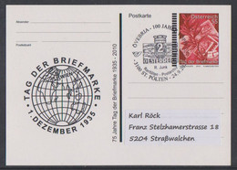 Sonderpostkarte " Tag Der Briefmarke " Mit Sonderstempel St.Pölten - Interi Postali