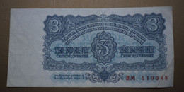 Banknotes Czechoslovakia 3 Koruny  1961 F - Tsjechoslowakije