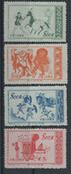 CHINA  4 Stamps Mint No Gum As Issued 1953 - Ungebraucht