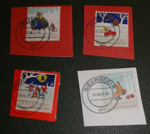 Nederland - NVPH - 2021 - Gebruikt Onafgeweekt -  4 Decemberzegels - December - Kerst - Pauw - Haas - Auto - Schaatsen - Used Stamps