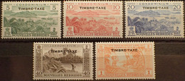 R2452/639 - 1957 - NOUVELLES HEBRIDES - TIMBRES TAXE - SERIE COMPLETE - N°36 à 40 NEUFS** - LUXE - Cote (2021) : 25,00 € - Strafport