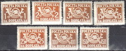 Poland 1949 - Postage Due - Mi.104-13A - 7v - MNH(**) - Strafport