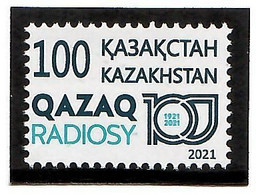Kazakhstan 2021 . Kazakhstan Radio - 100 Years. 1v: 100 - Kasachstan