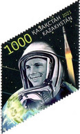 Kazakhstan 2021 . Space . Y. Gagarin Flight- 60y. 1v. - Kazakhstan