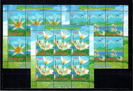 Kyrgyzstan 2021 . Flowers, Tulips , Birds . 3 M/S Of 6 - Kirgisistan