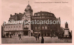 SHEFFIELD CINEMA HOUSE & QUEENS MEMORIAL OLD B/W POSTCARD YORKSHIRE - Sheffield