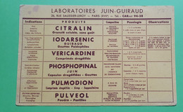Buvard 904 - Laboratoire - Mémento Thérapeutique 2 - Etat D'usage : Voir Photos- 21 X 13.5 Cm Environ - Vers 1950 - Produits Pharmaceutiques