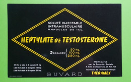 Buvard 912 - Laboratoire - HEPTYLATE DE TESTOSTERONE - Etat D'usage : Voir Photos- 21x14 Cm Environ - Vers 1950 - Produits Pharmaceutiques