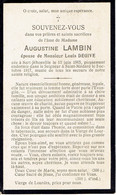 Souvenir Mortuaire Augustine Lambin Sart Jehonville 1917 - Décès