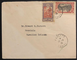 Océanie Lettre De TAHITI Tarif 1FR25 Etranger 1926 N°35 & 51 Oblitérés Du Dateur De Papeete Pour Hawai TTB - Storia Postale