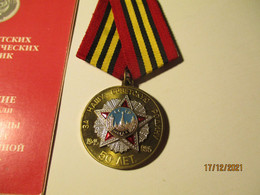 USSR RUSSIA MEDAL WITH DOCUMENT 50th ANNIVERSARY OF WW II , O 3 - Rusland