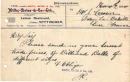 SMITH ,BATES & Co, Ltd/ NOTTINGHAM/Angleterre /Joseph LECOEUR/ Ivry La Bataille, Eure/1904   FACT510 - Verenigd-Koninkrijk