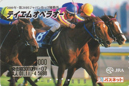 Carte Prépayée JAPON - ANIMAL - CHEVAL - RACING HORSE JAPAN Prepaid Skyliner Card / Turf - PFERD - 434 - Caballos