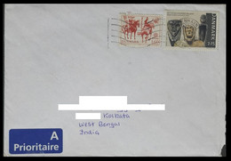 165.DENMARK USED AIRMAIL COVER TO INDIA WITH STAMPS ,EUROPA, HORSE. - Storia Postale