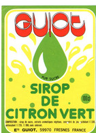 Etiquette Guiot - Sirop De Citron Vert (59970 Fresnes) Be - Autres